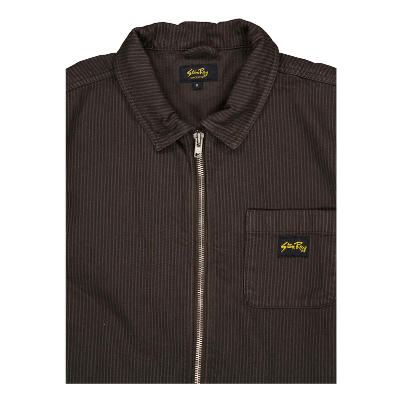 Zip Shirt Overdyed Charcoal Hickory