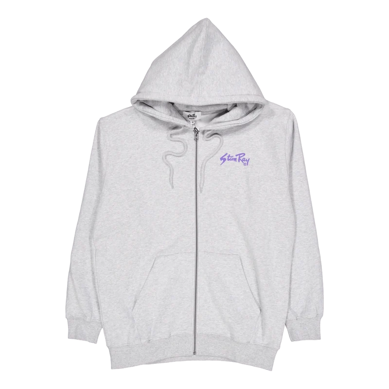 Stan Og Zip Hood Grey Marl / Navy Print