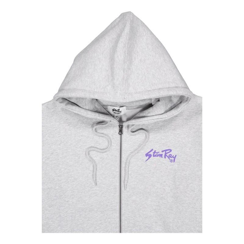 Stan Og Zip Hood Grey Marl / Navy Print