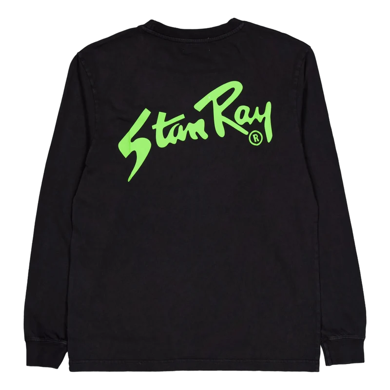 Stan Og Ls Tee Washed Black / Lime