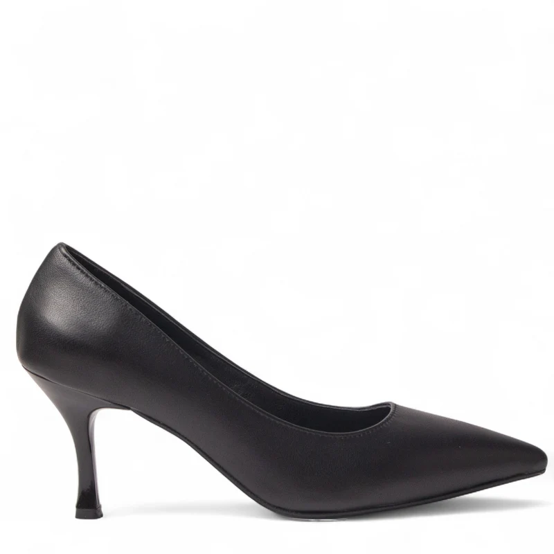 Women Black Leather Shoes #4462