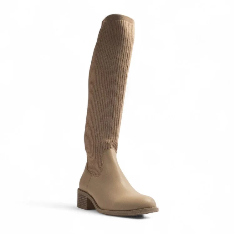 Europeon Union Women Off White Leather Boot #3186