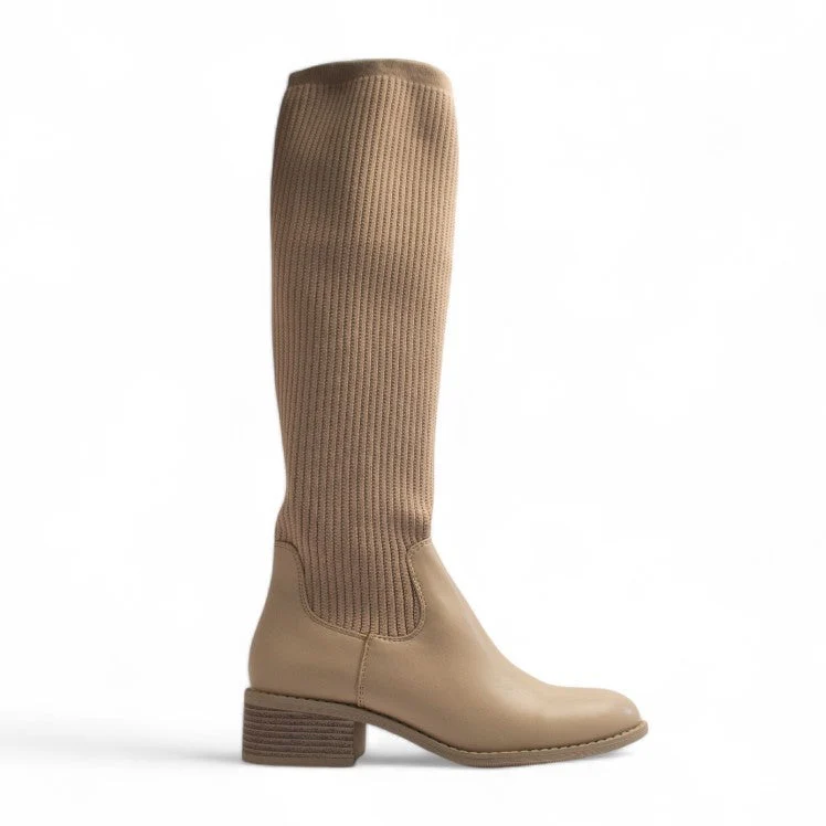 Europeon Union Women Off White Leather Boot #3186