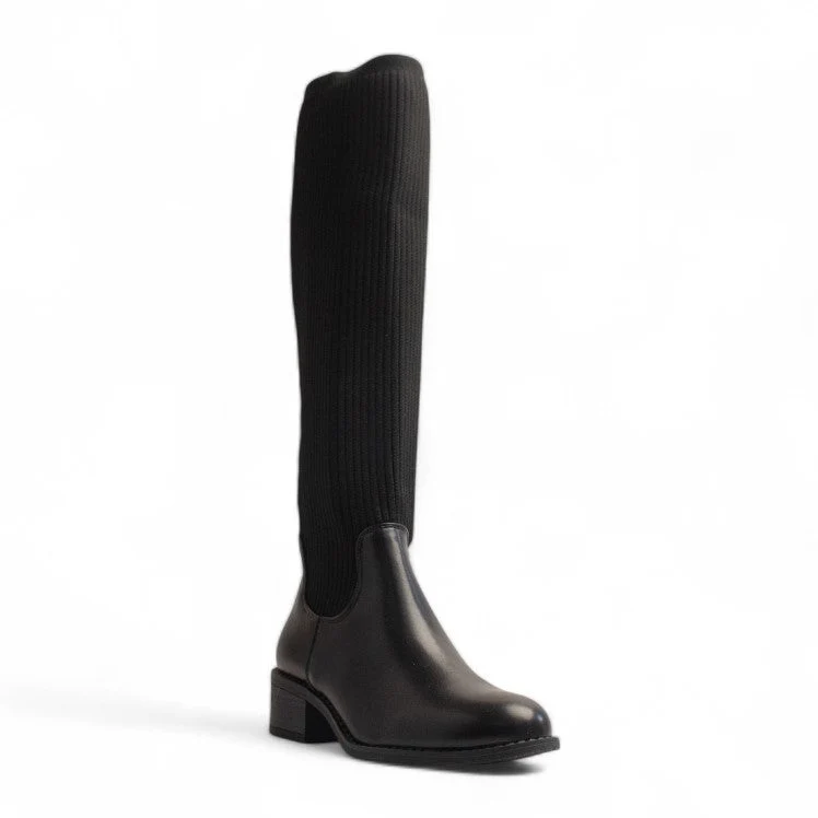 Europeon Union Women Black Leather Boot #3187