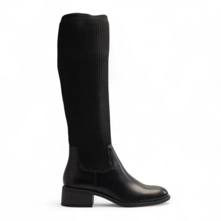 Europeon Union Women Black Leather Boot #3187