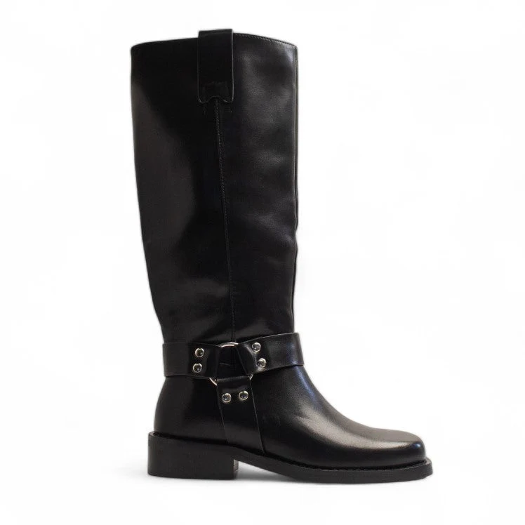 Europeon Union Women Black Leather Boot #3421