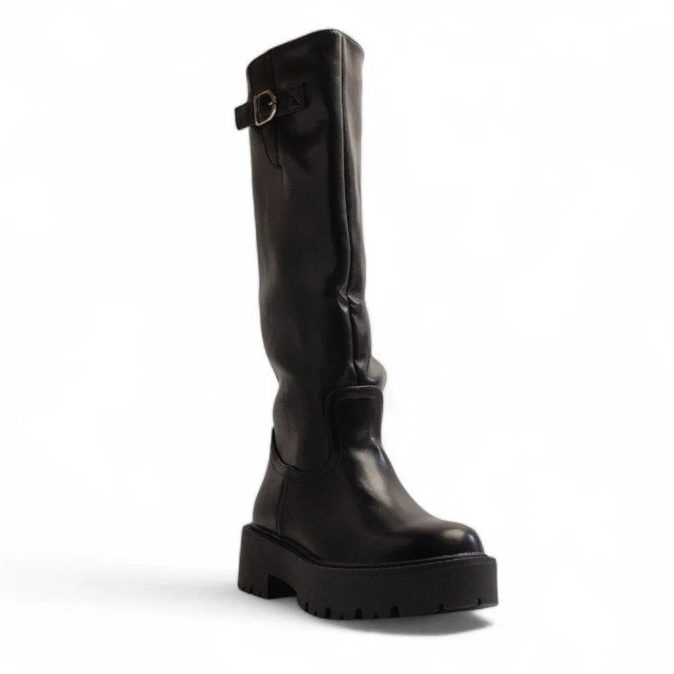 Europeon Union Women Black Leather Boot #3438