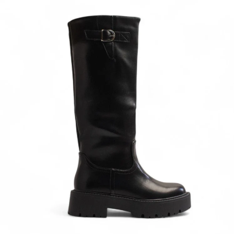 Europeon Union Women Black Leather Boot #3438
