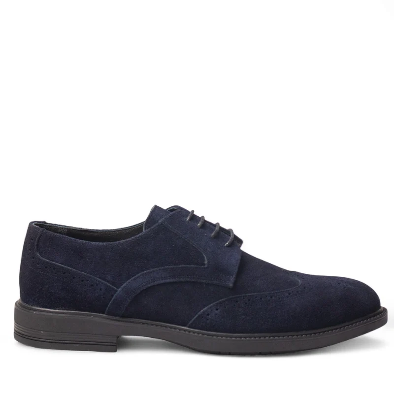 Men Navy Chamois Shoes #5046