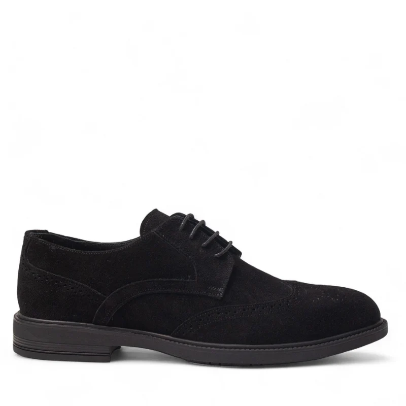 Men Black Chamois Shoes #5044