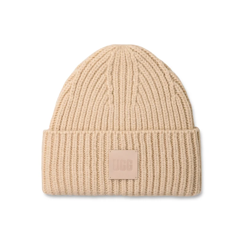 U Chunky Rib Beanie cream