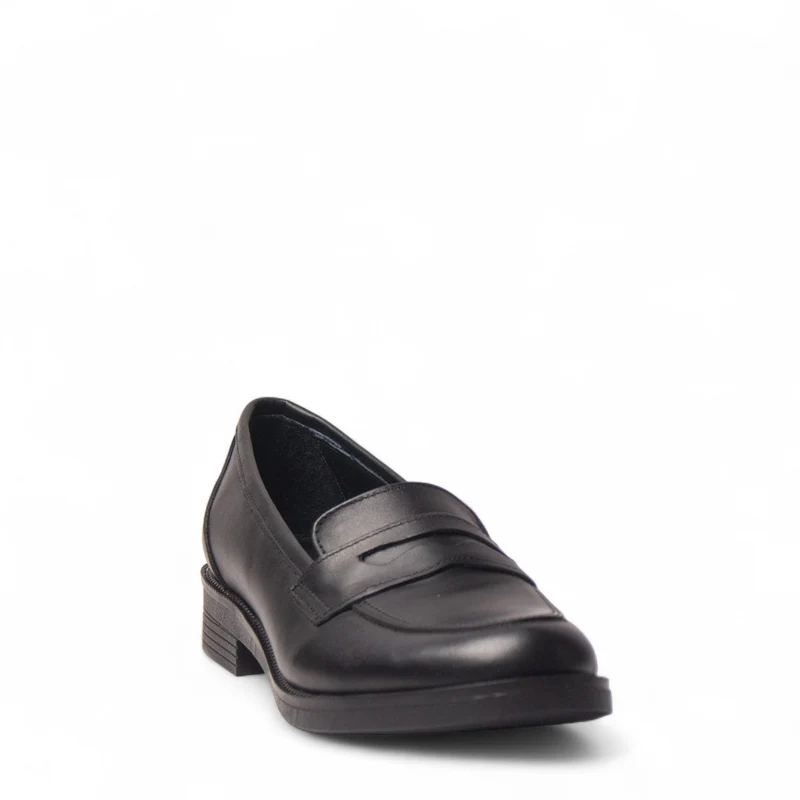 Women Black Leather Shoes #4507