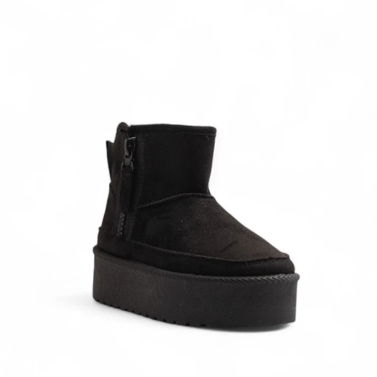 Europeon Union Women Black Chamois Half Boot #3282
