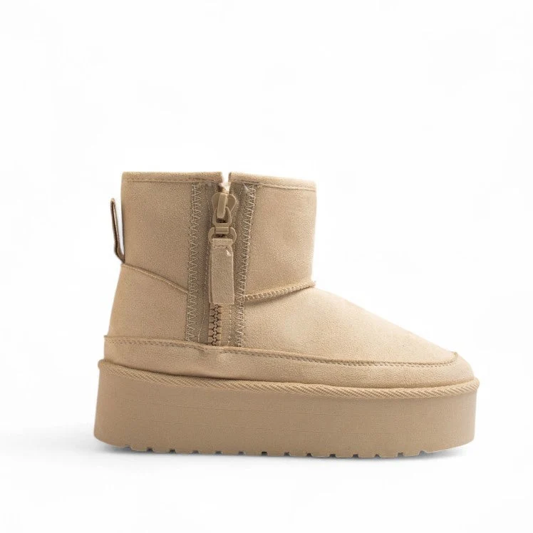 Europeon Union Women Off White Chamois Half Boot #3283