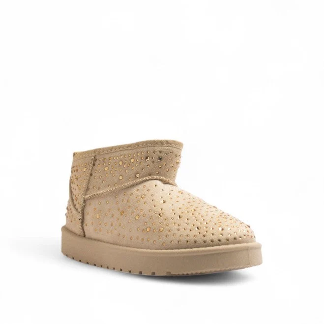 Europeon Union Women Off White Chamois Half Boot #3286