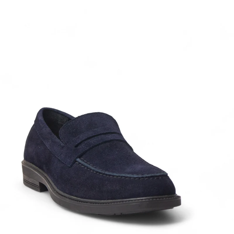 Men Navy Chamois Shoes #5027