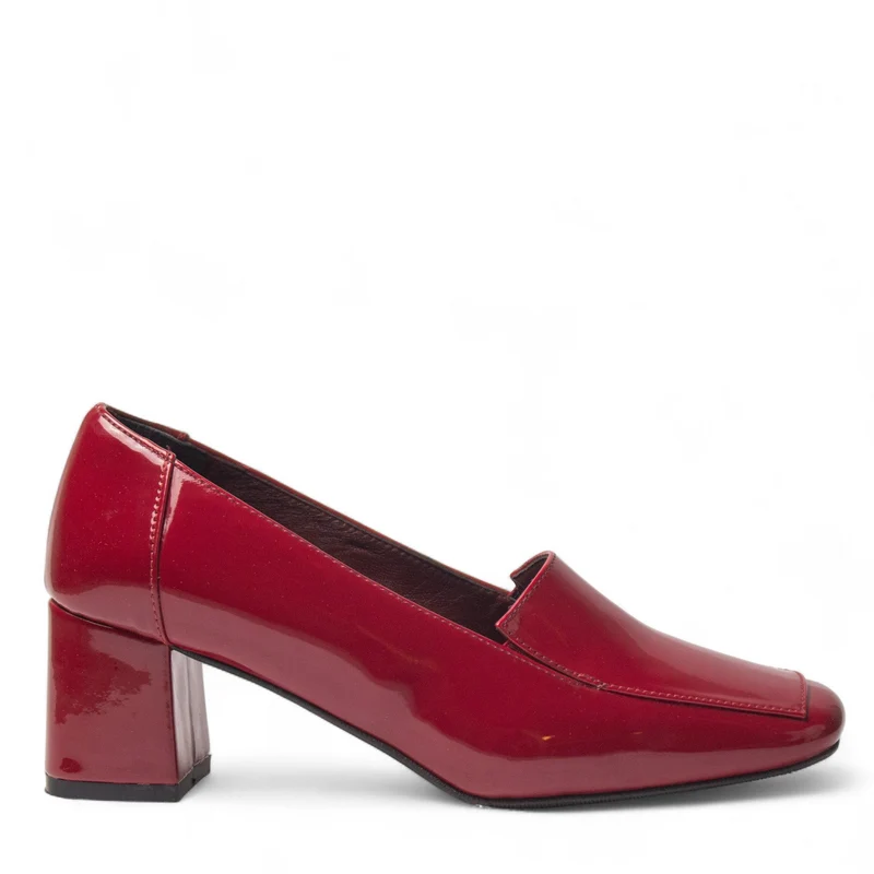 Women Maroon Vernis Leather Shoes #4500