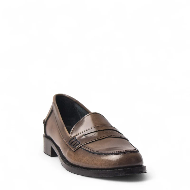 Women Grey Vernis Leather Shoes #4492