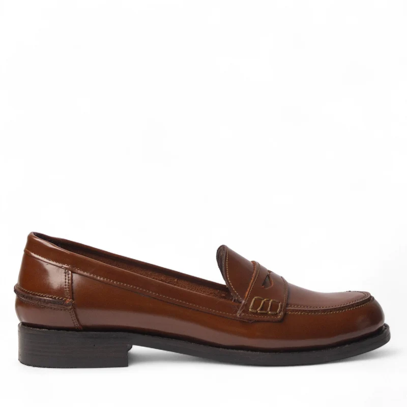 Women Brown Vernis Leather Shoes #4491