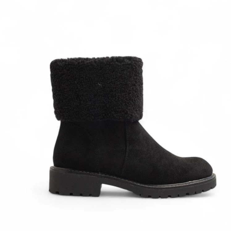 Europeon Union Women Black Chamois Half Boot #3289