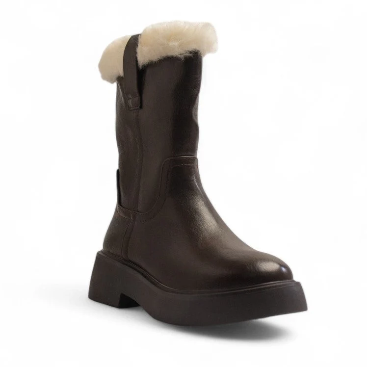 Europeon Union Women Brown Leather Half Boot #3448
