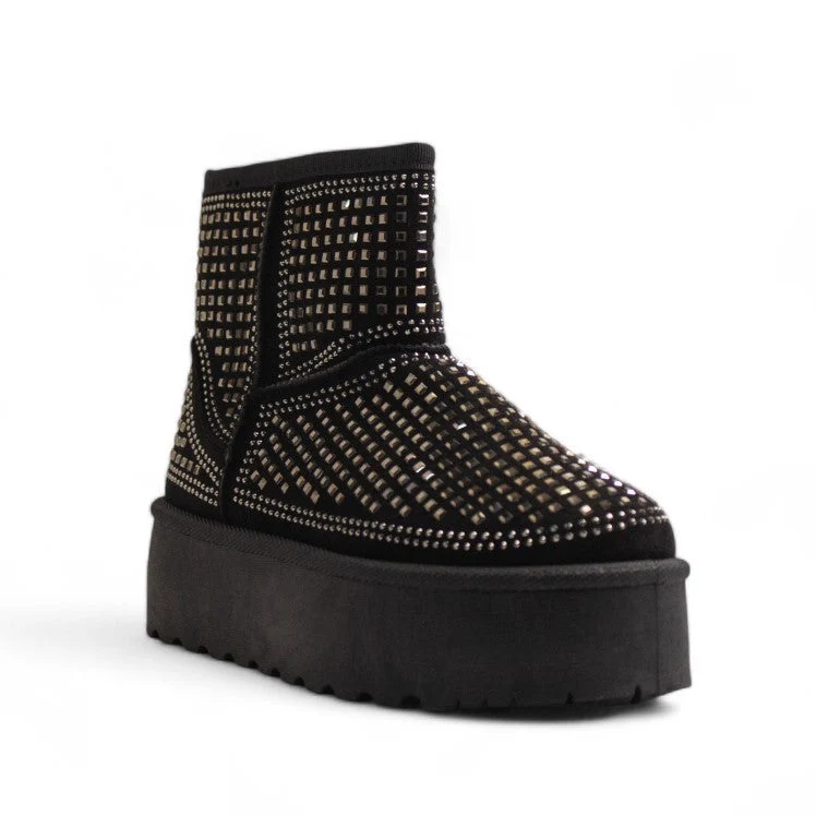 Europeon Union Women Black Chamois Half Boot #3492