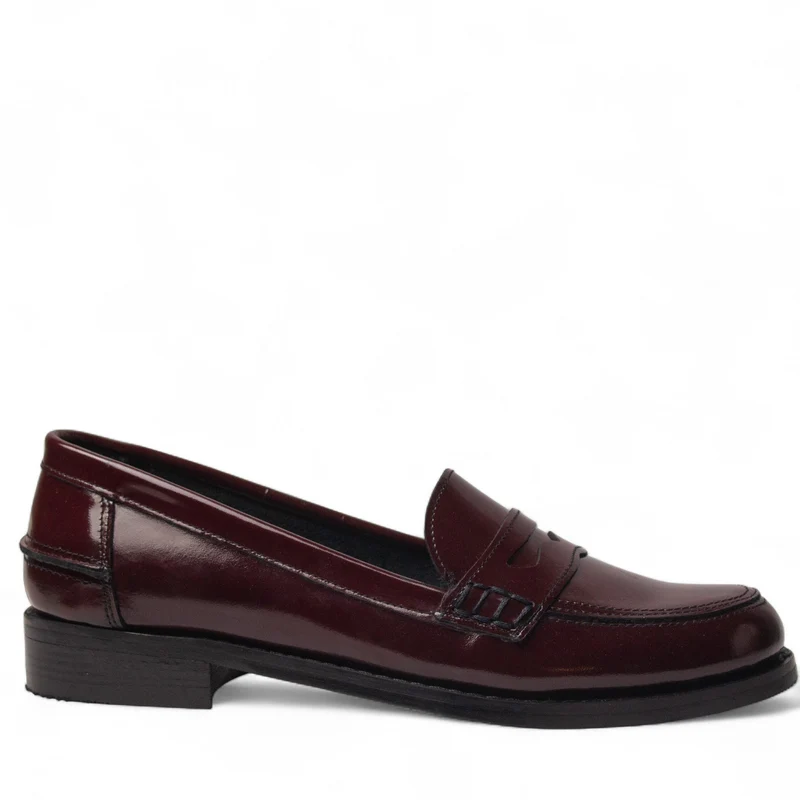 Women Maroon Vernis Leather Shoes #4490