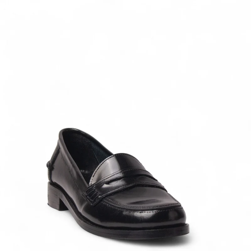 Women Black Vernis Leather Shoes #4489
