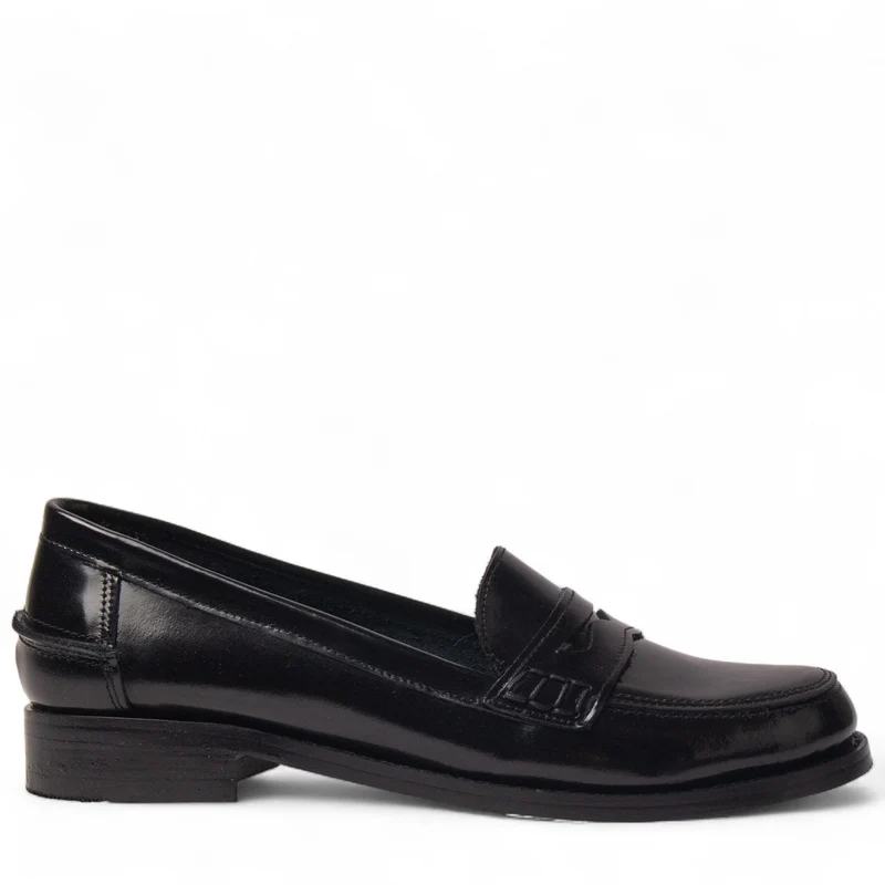 Women Black Vernis Leather Shoes #4489