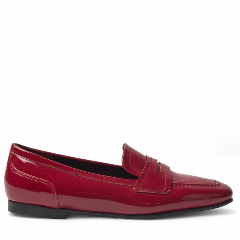 Women Maroon Vernis Leather Shoes #4481