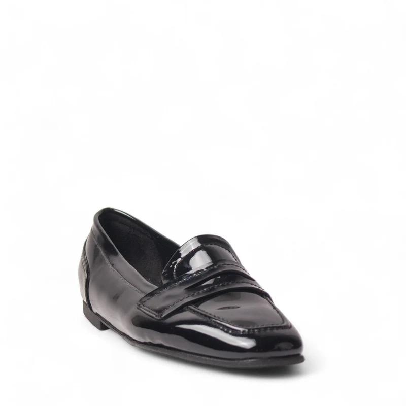 Women Black Vernis Leather Shoes #4480