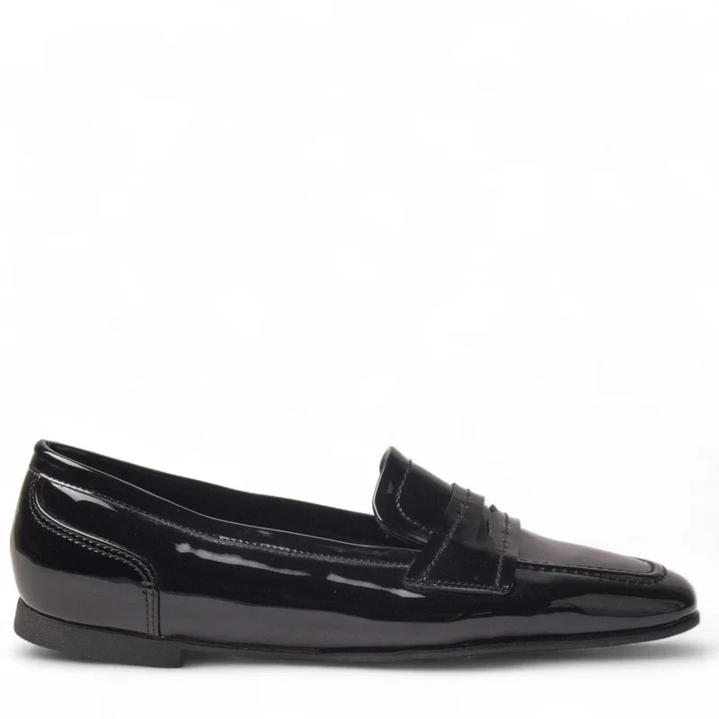 Women Black Vernis Leather Shoes #4480