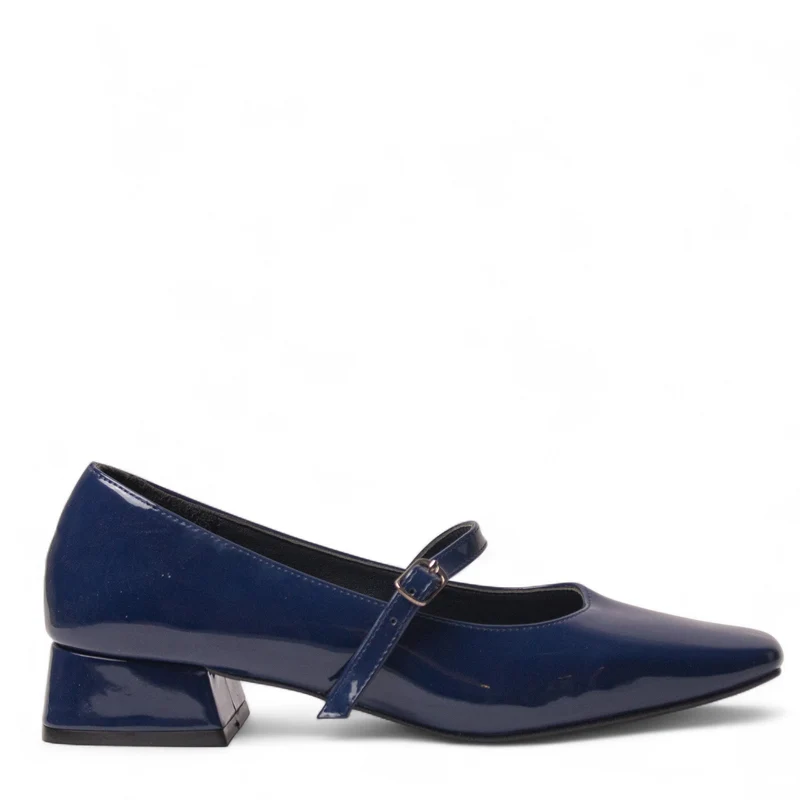 Women Navy Vernis Leather Shoes #4473