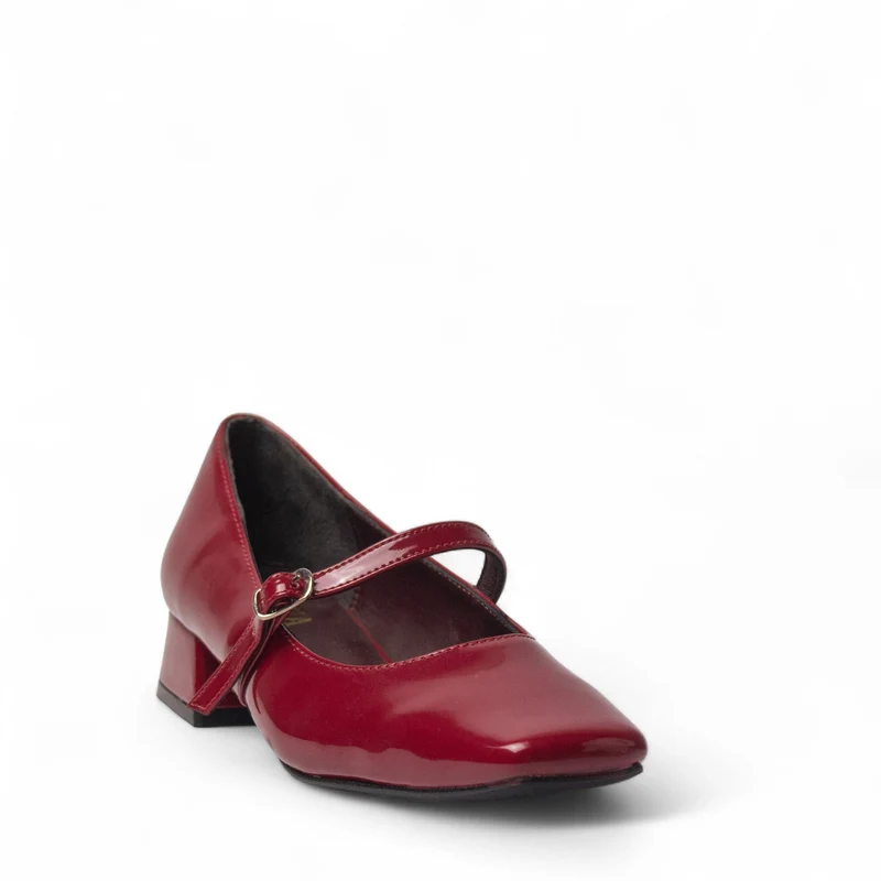 Women Maroon Vernis Leather Shoes #4472