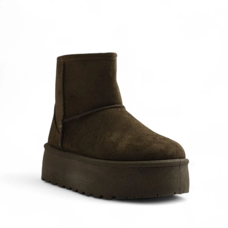 Europeon Union Women Kaki Chamois Half Boot #3506