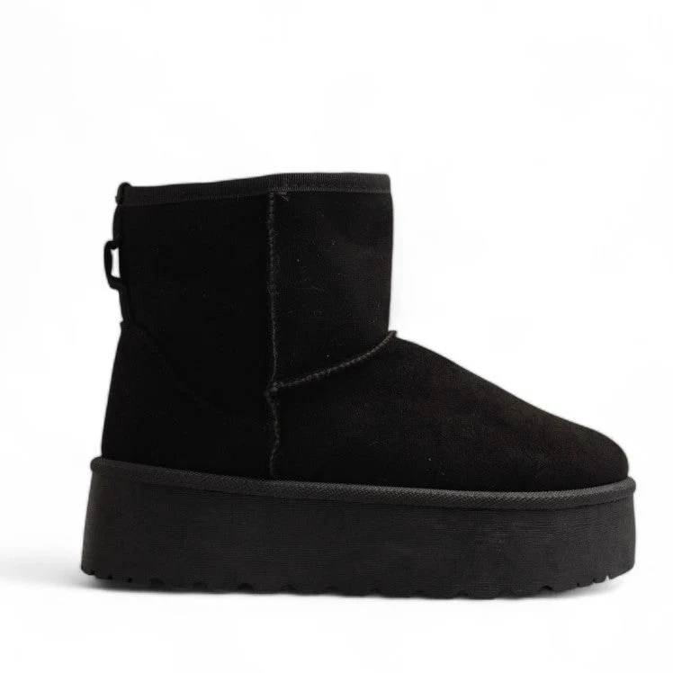 Europeon Union Women Black Chamois Half Boot #3507