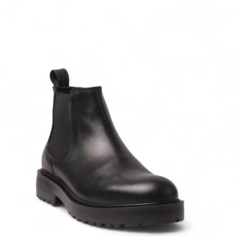Men Black Leather HalfBoot #5090
