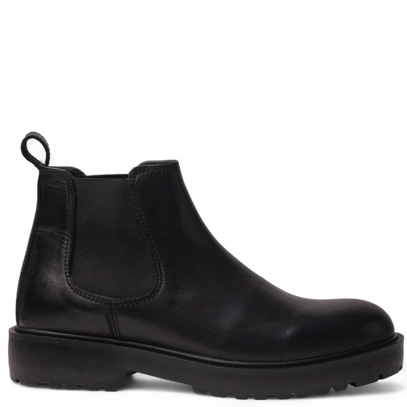 Men Black Leather HalfBoot #5090