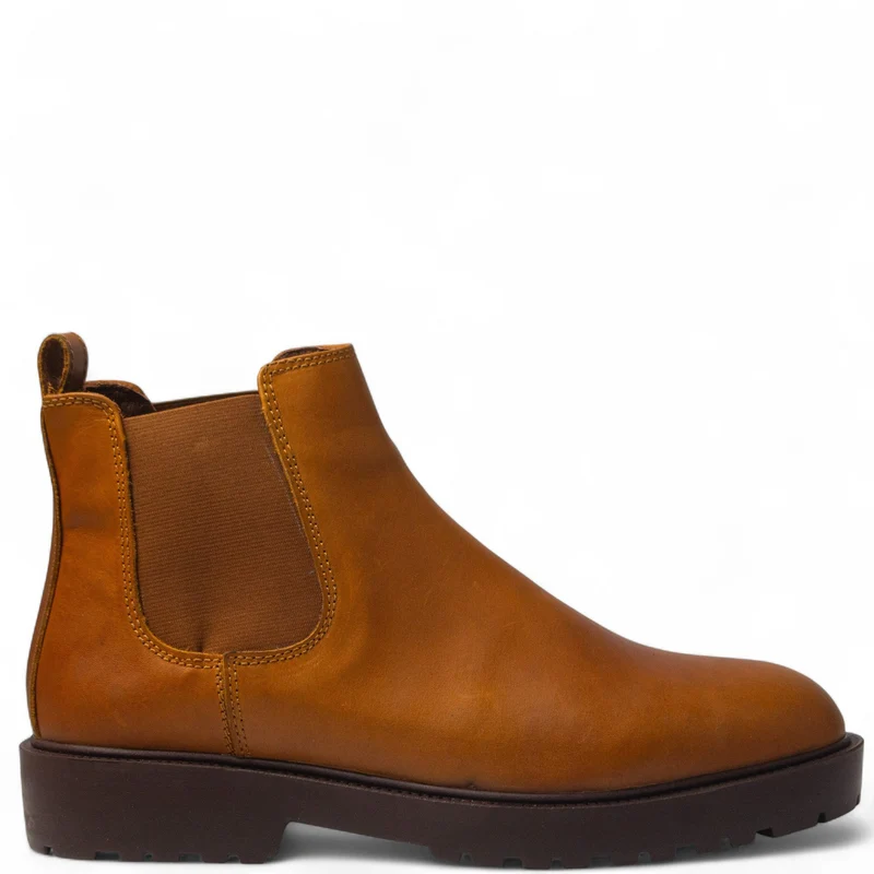 Men Beige Leather HalfBoot #5089
