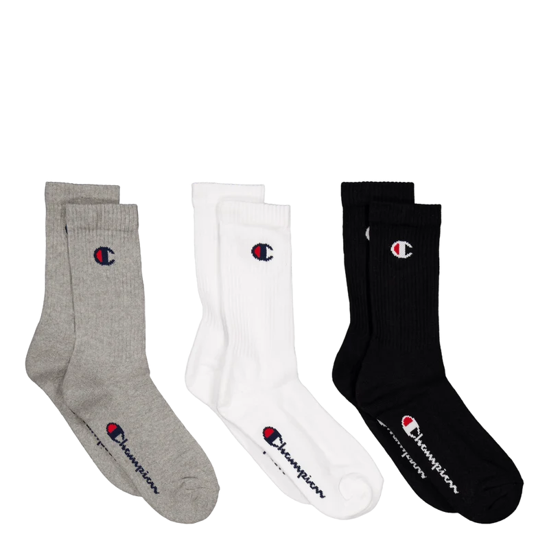 3pk Crew Socks Gray Melange Light
