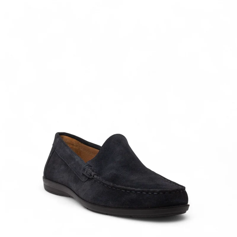 Italian Men Dark Blue Chamois Espadrilles #4986