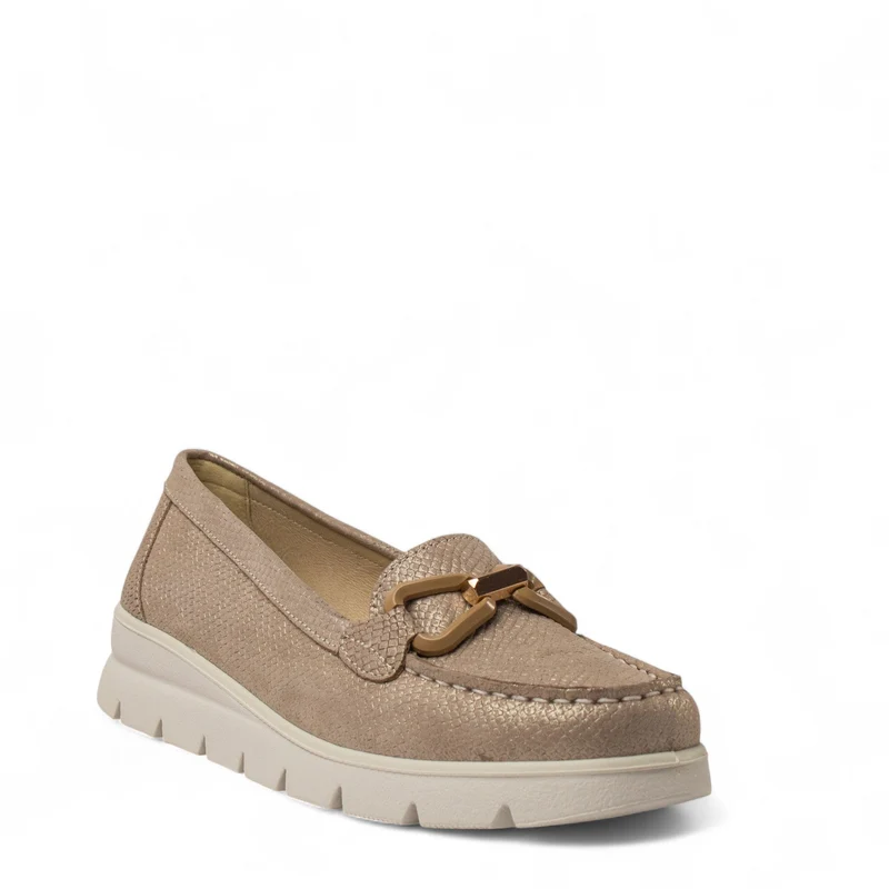 Italian Women Champagne Leather Espadrilles #4416