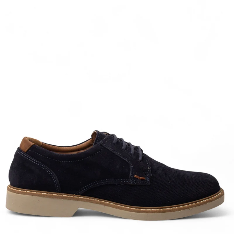 Italian Men Dark Blue Chamois Shoes #4980