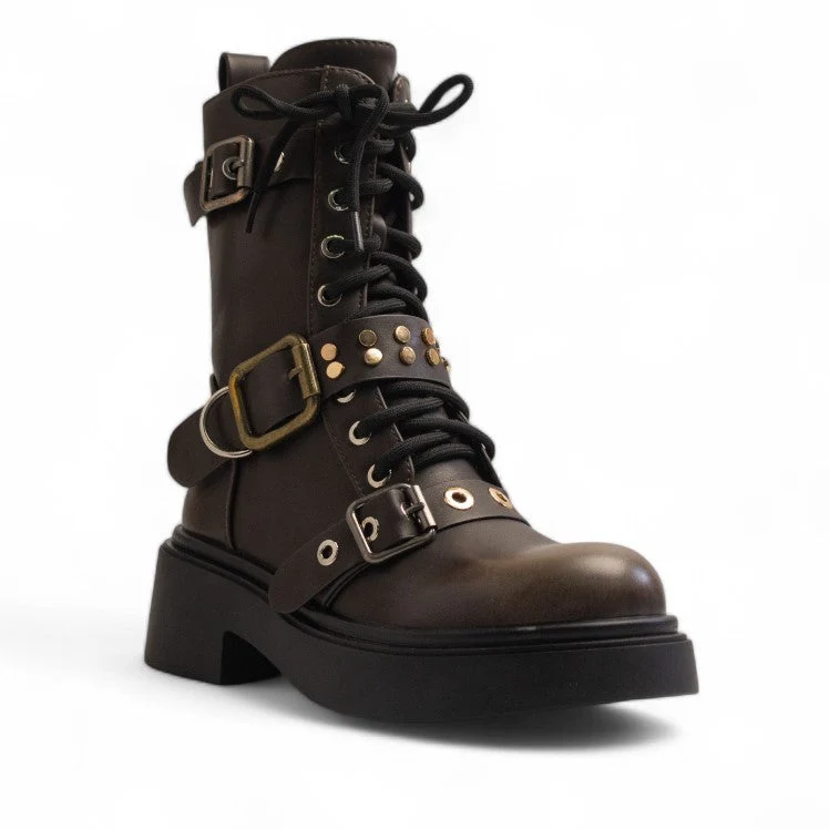 Europeon Union Women Cafe Leather Half Boot #3358