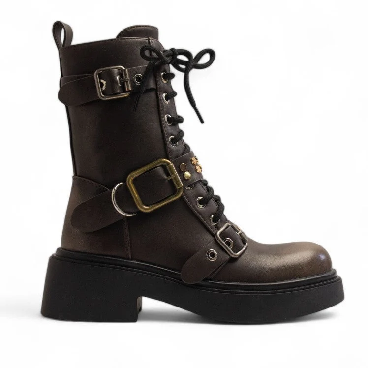 Europeon Union Women Cafe Leather Half Boot #3358