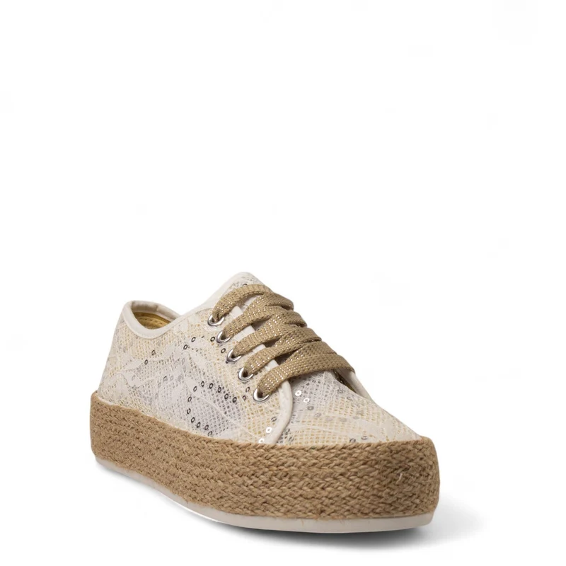 Europeon Union Women White Cloth Sneakers #4410