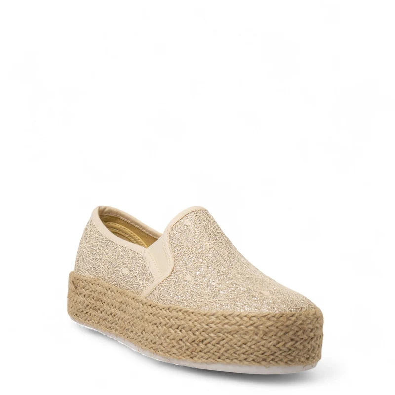 Europeon Union Women Silver Cloth Espadrilles #4406