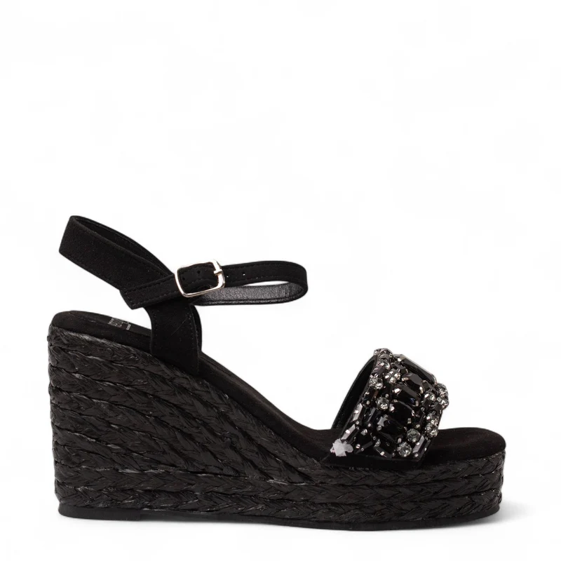 Europeon Union Women Black Chamois Sandal #4398