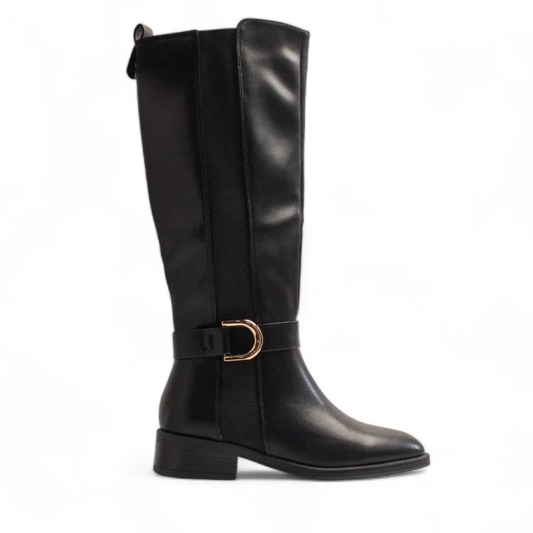 Europeon Union Women Black Leather Boot #3470