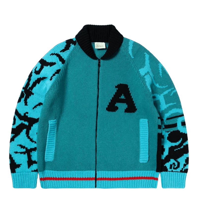 Varsity Zip Thru Knit Multi